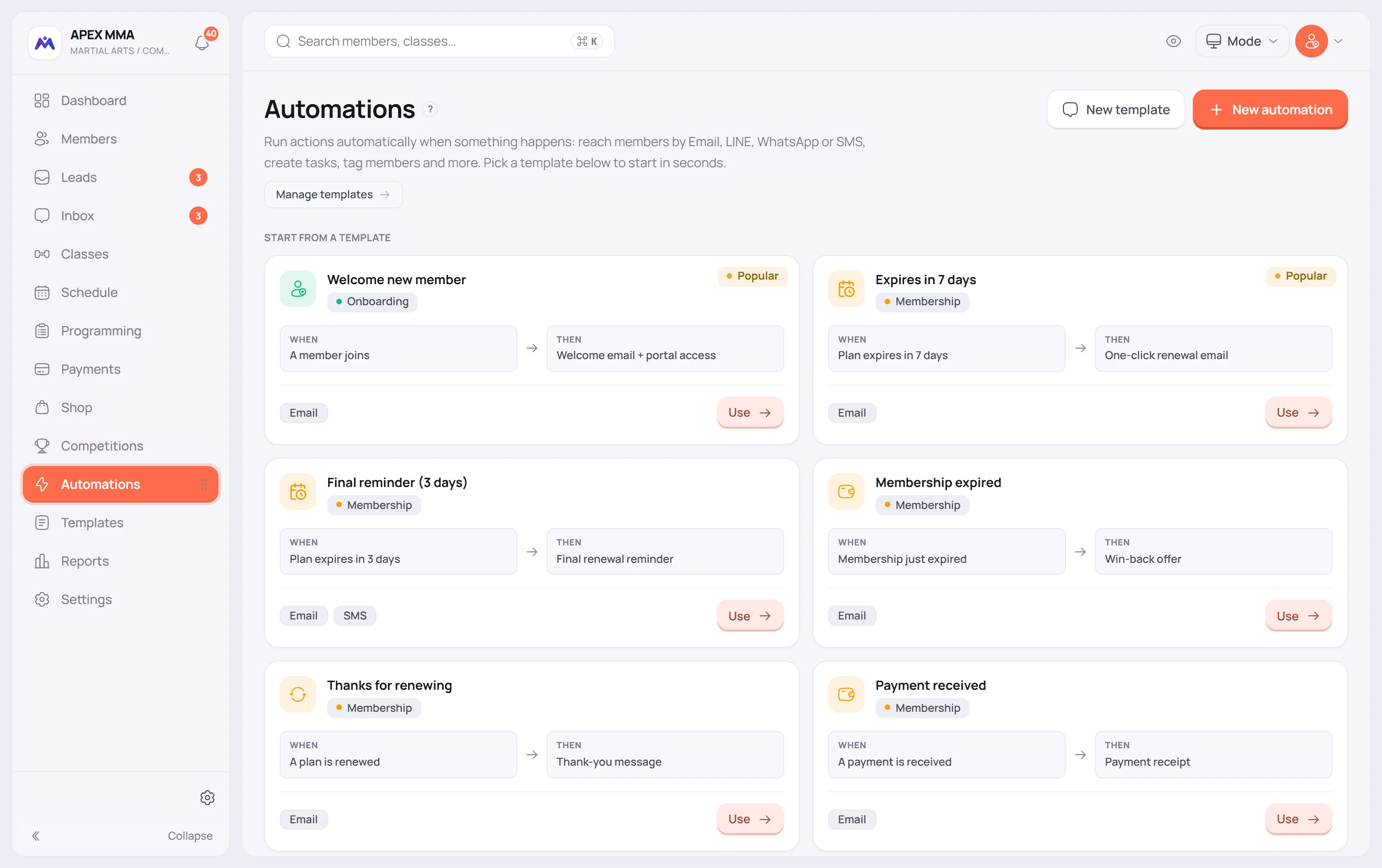 An automation is the rule that sends it