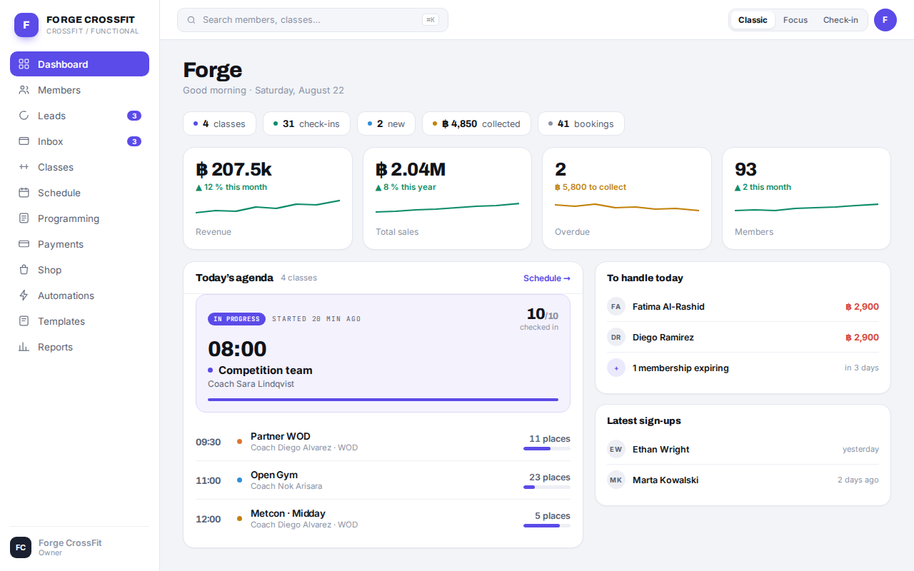 Desktop dashboard